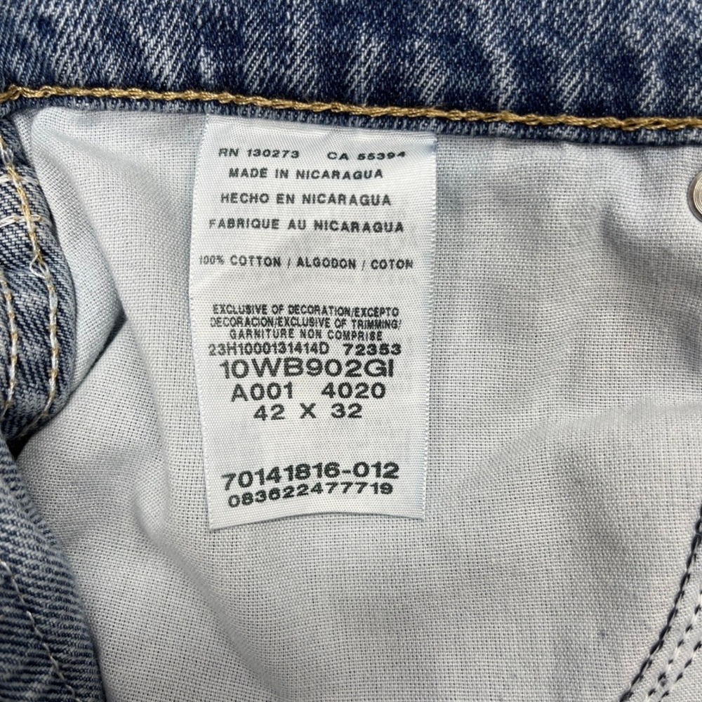 Wrangler Blues Mens Relaxed Straight Leg Jeans Blue Denim 42x32 Vintage Workwear - Picture 5 of 6
